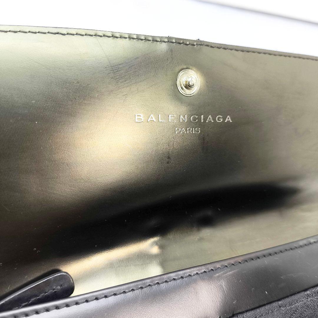 極美品 バレンシアガ 2つ折り 長財布 ブラック 黒