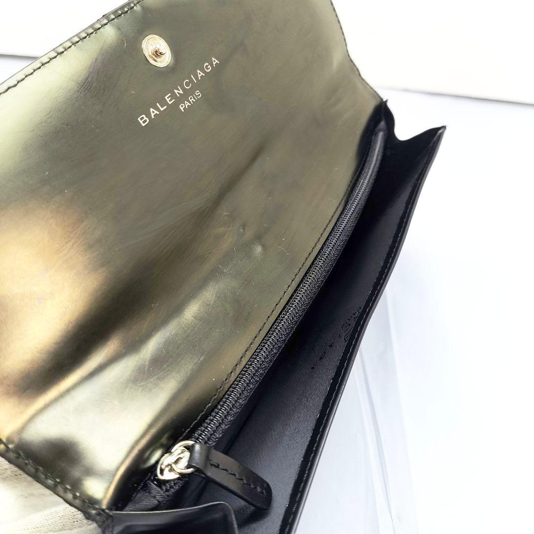 極美品 バレンシアガ 2つ折り 長財布 ブラック 黒