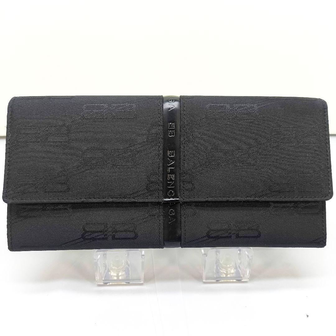 極美品 バレンシアガ 2つ折り 長財布 ブラック 黒