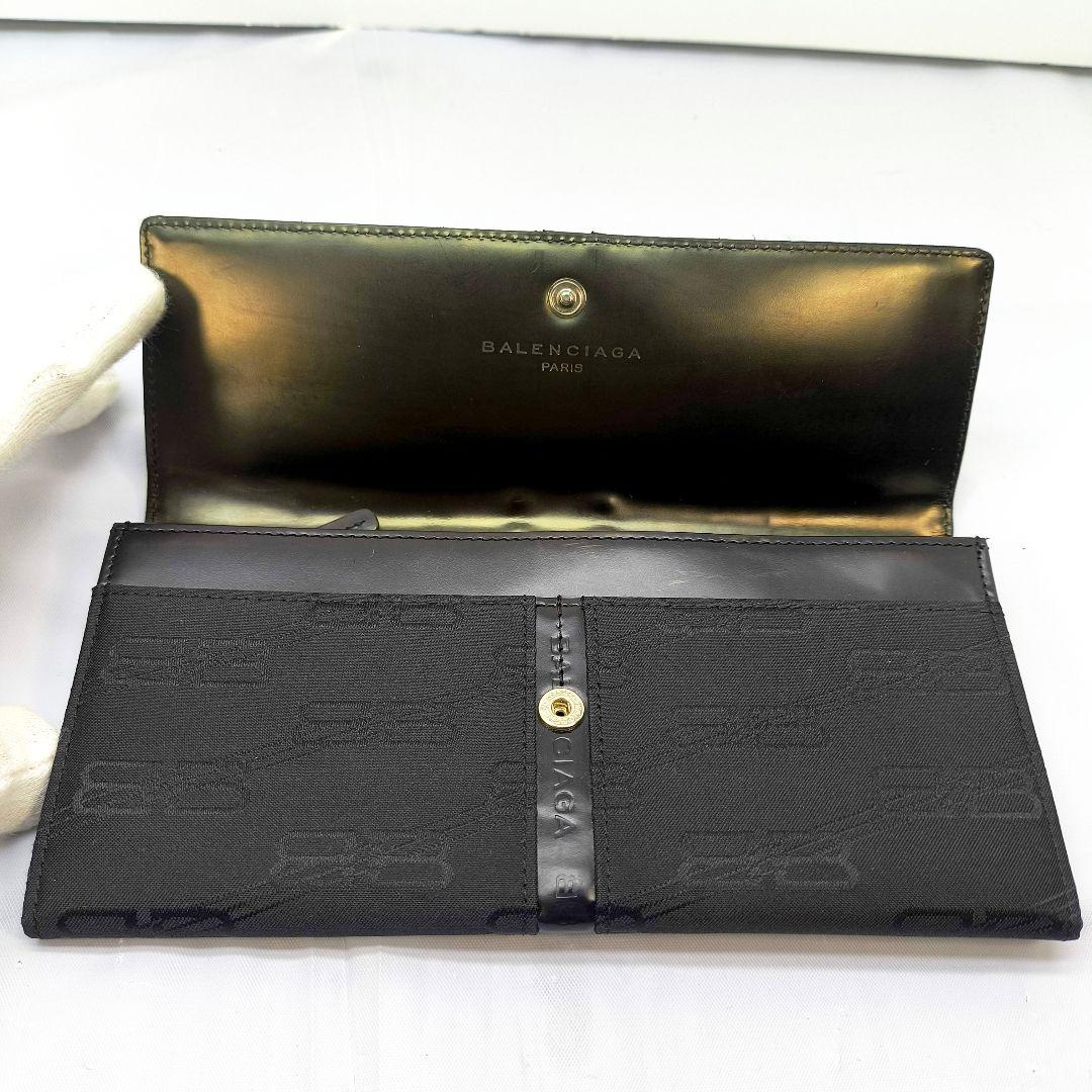 極美品 バレンシアガ 2つ折り 長財布 ブラック 黒