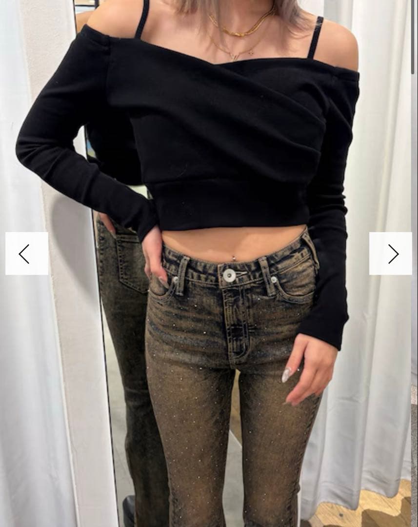 GYDA ハイウエスト bijou フレアデニム XS インディゴ