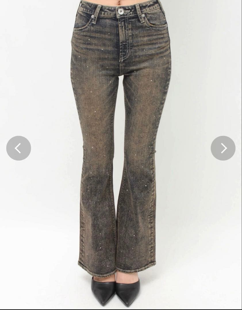 GYDA ハイウエスト bijou フレアデニム XS インディゴ