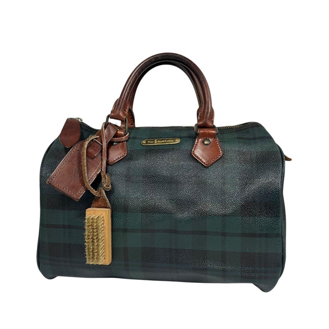 美品　POLO RALPH LAUREN　ブラックウォッチミニボストンバッグ