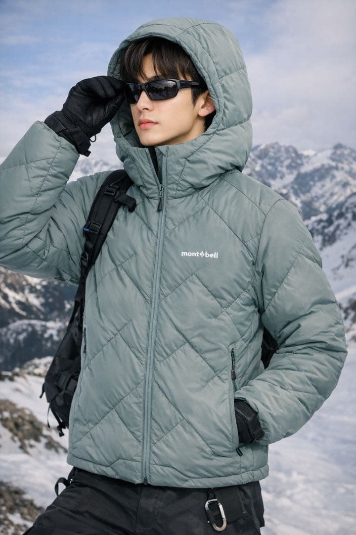 さ*な様 montbell 水色 ネージュダウン レディースL 袋付き