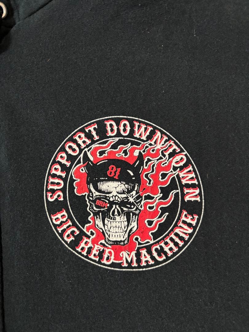 Hanes ヘルズエンジェルス　バックプリント　裏起毛　ジップアップパーカー