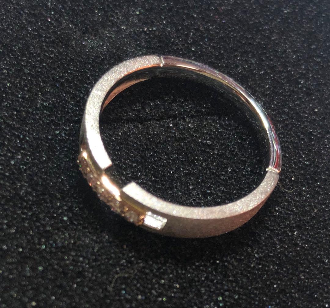 【超美品】PT990/K18PG ピンクダイヤリング \"プラチナ99\"