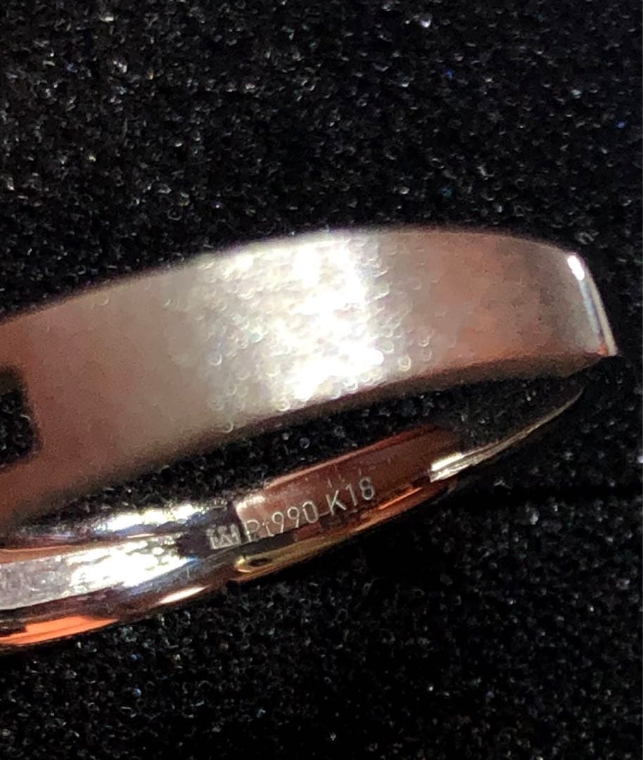 【超美品】PT990/K18PG ピンクダイヤリング \"プラチナ99\"