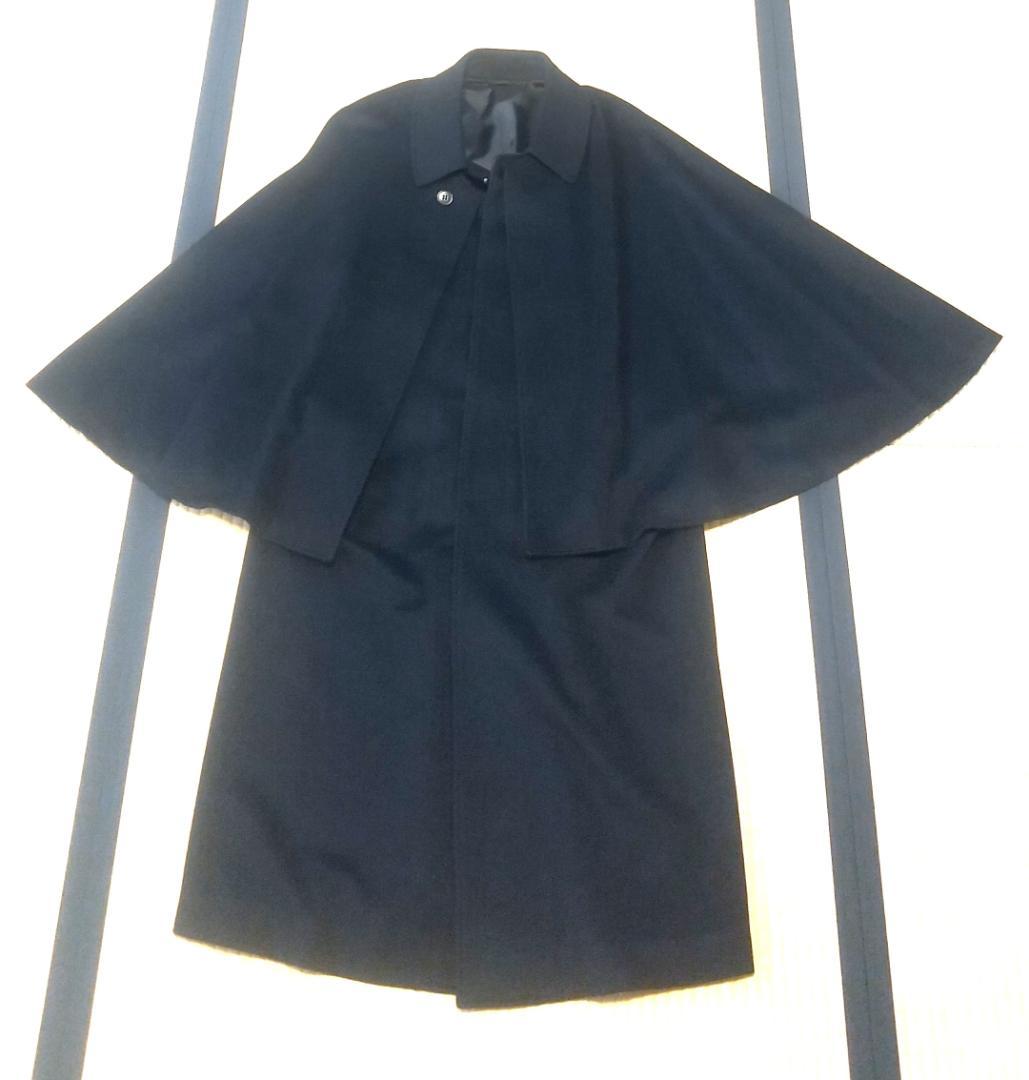 和装 トンビコート カシミヤ20％ メンズLサイズ ブラック