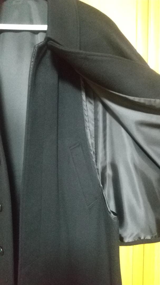 和装 トンビコート カシミヤ20％ メンズLサイズ ブラック