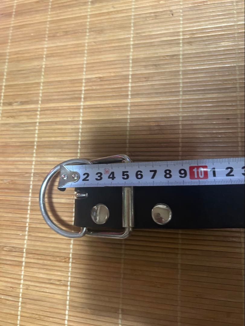 スタッズベルト　ハードコアパンク 3連鋲　リアルレザー　黒