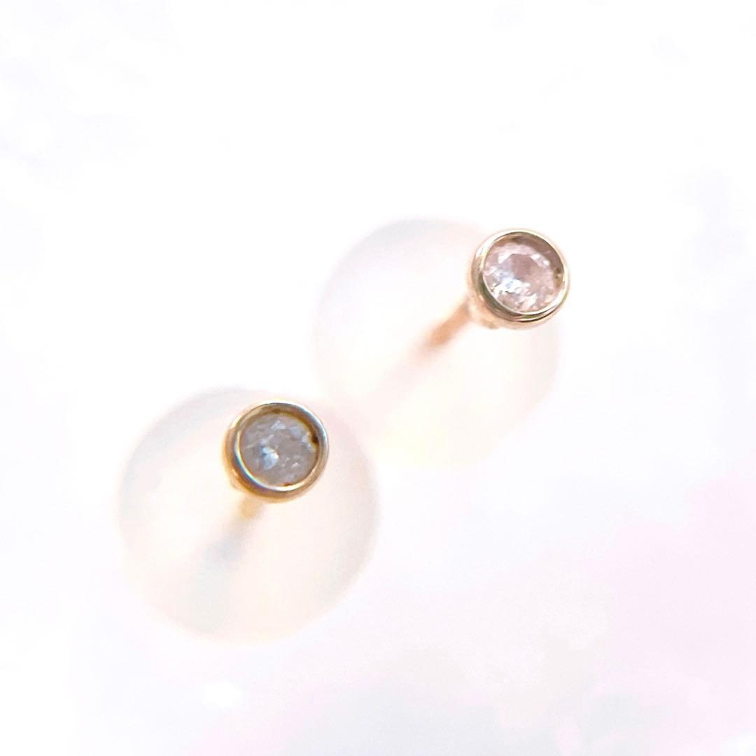 r*.様 les bonbon K10 ミニダイヤモンドピアス