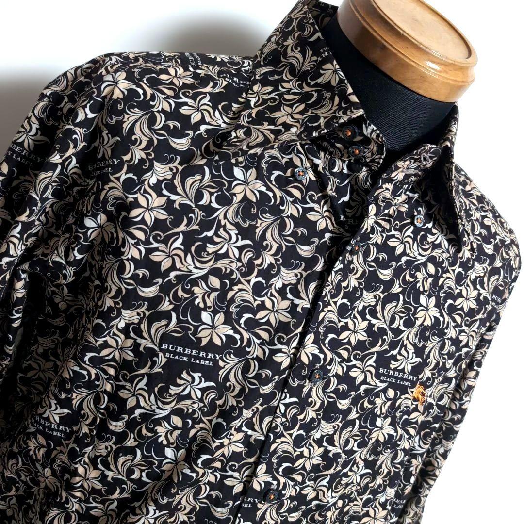 ev20 バーバリー ブラックレーベル 長袖シャツ 花柄 メンズL相当
