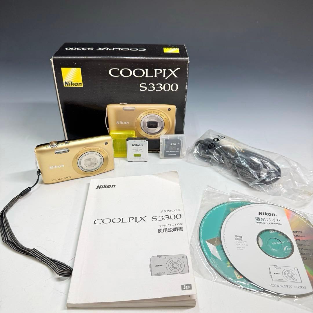 美品 Nikon COOLPIX S3300 コンパクトデジタルカメラ ゴールド