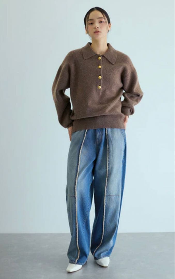 ADAM ET ROPÉ FEMME センターフリンジデニム