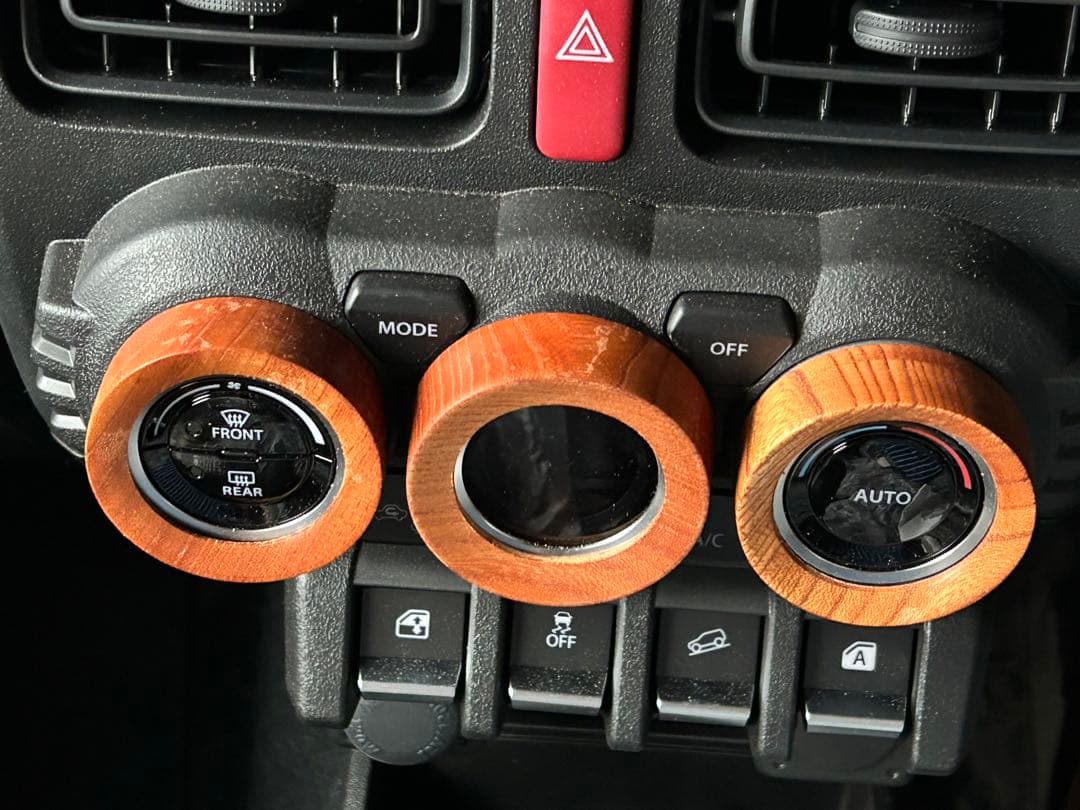 新型ジムニー エアコンダイヤルリング 欅(ケヤキ) jb64 jb74