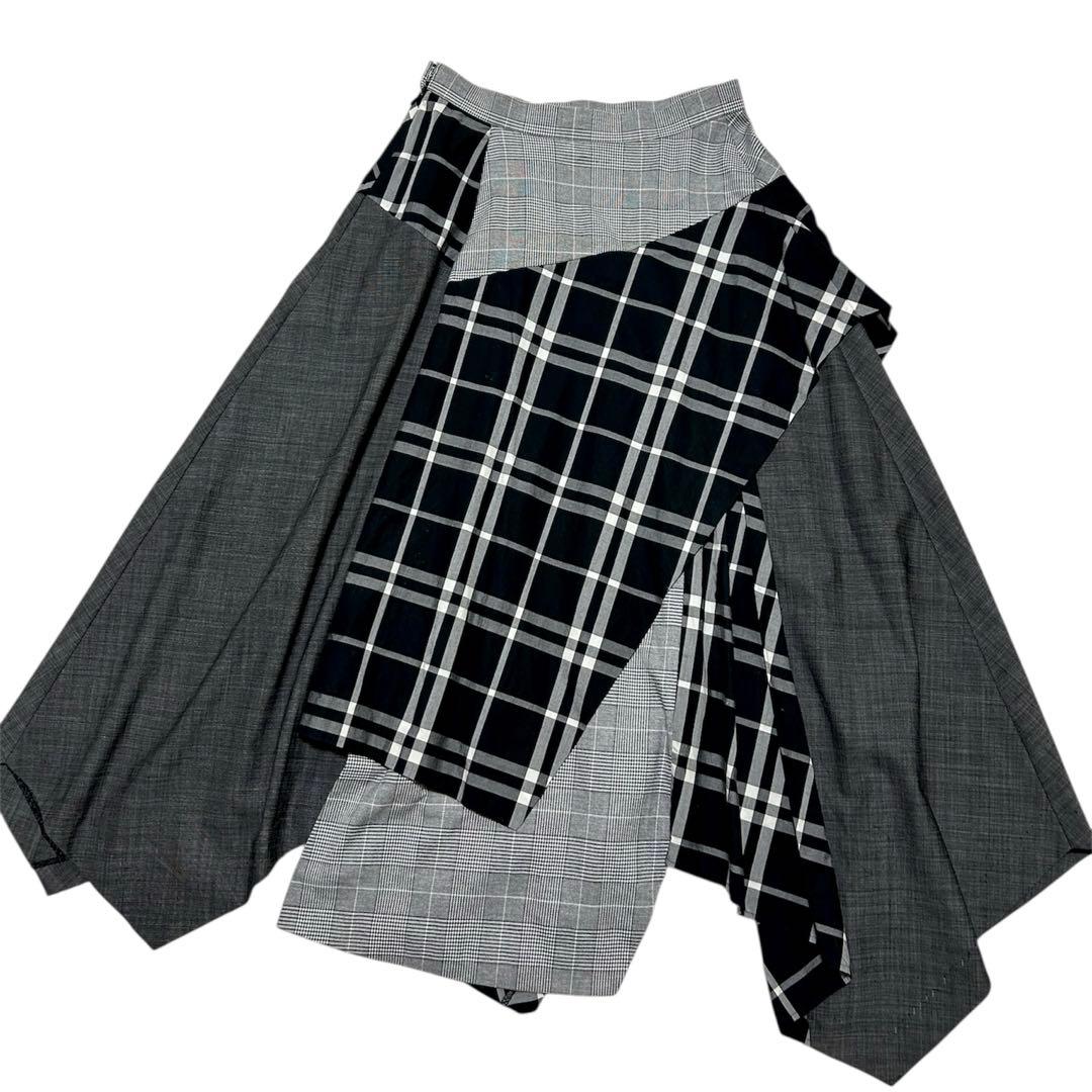 エンフォルドENFORD変形パッチワークチェックスカート　38