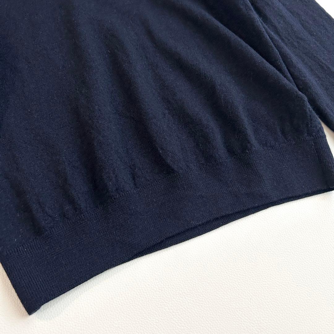 ワッペン有✨MONCLER ウール Vネック ニット セーター ネイビー S