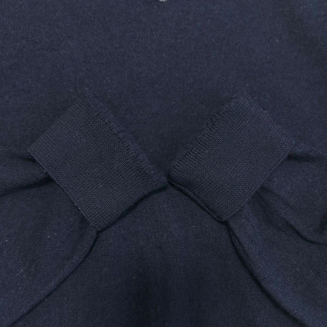 ワッペン有✨MONCLER ウール Vネック ニット セーター ネイビー S