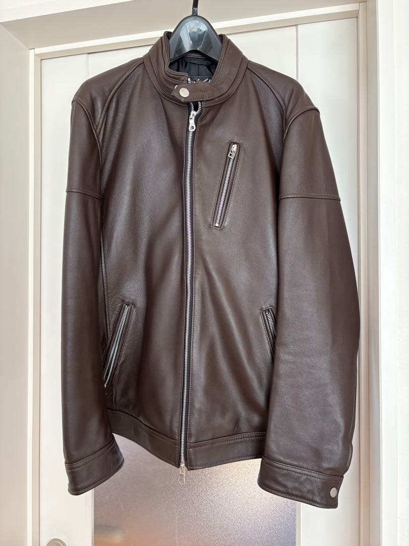 RattleTrap ブラウン レザー シングルライダースジャケット XL