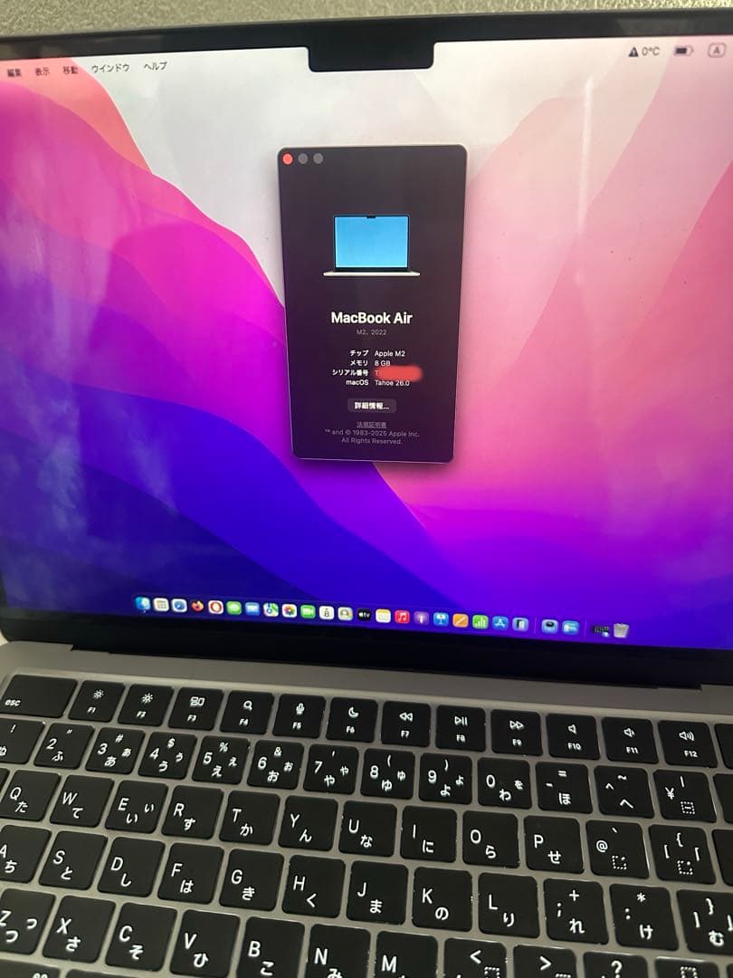 MacBook Air M2 8GB 256GB スペースグレイ 美品付属品完備