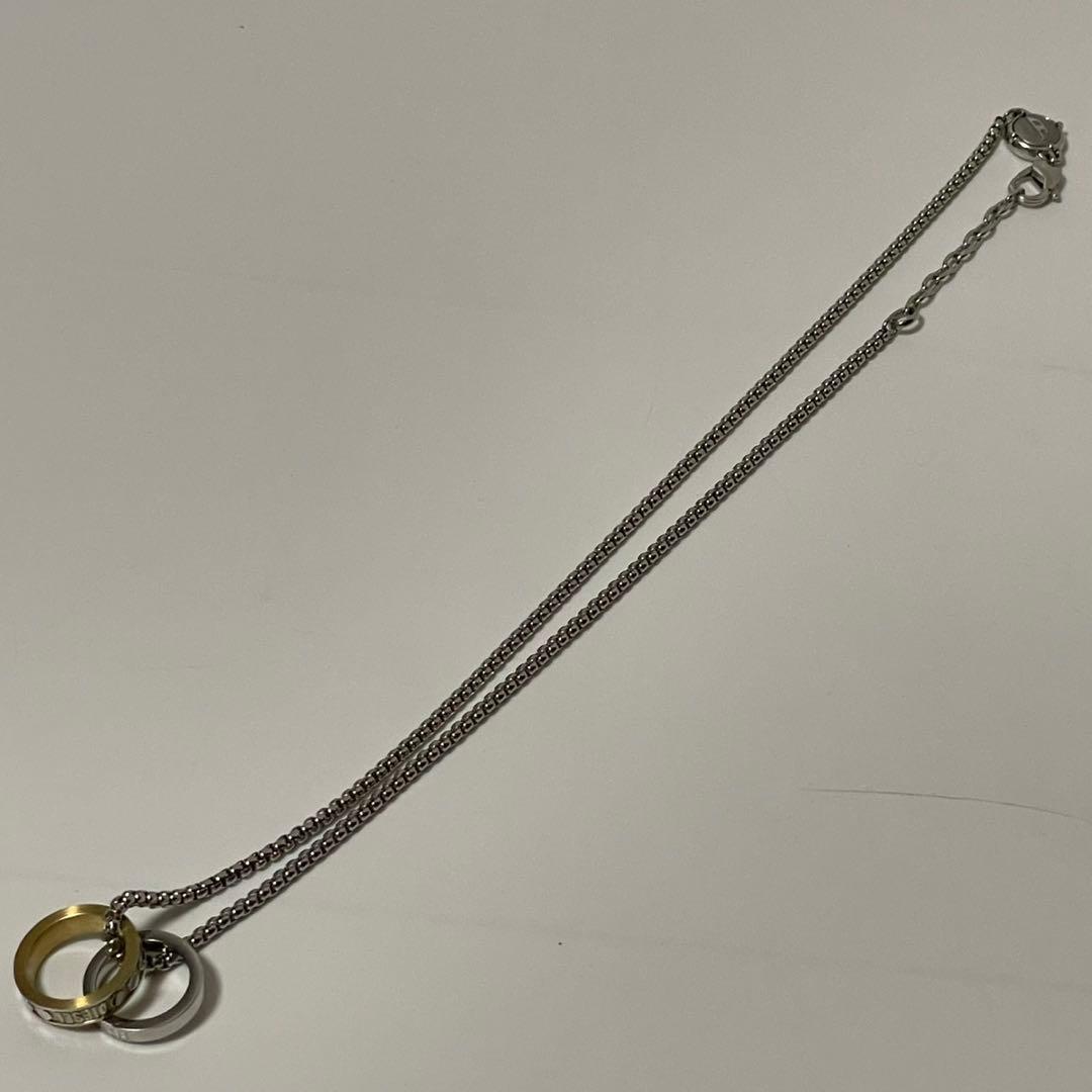 ✨未使用級✨️ DIESEL ネックレス　ダブルリング　ゴールドリング