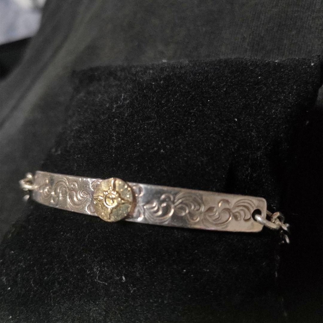 ファーストアローズ　18金太陽神　唐草彫りシルバーチェーンブレスレット