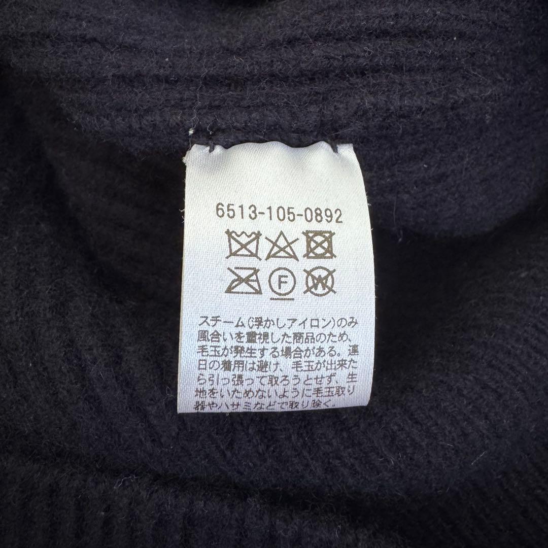 Drawerウールカシミヤニット ボタンタートル ネイビー ドゥロワー