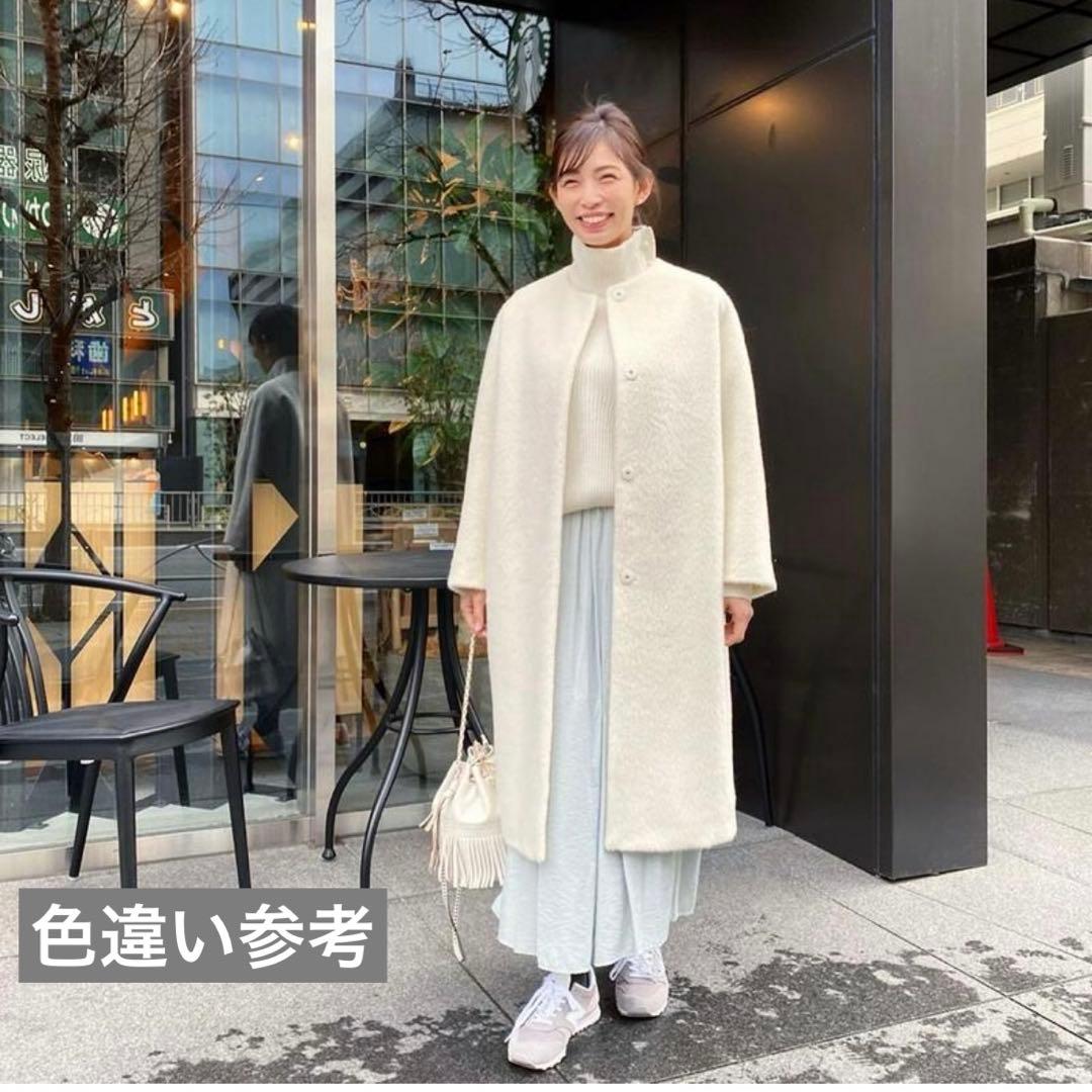 Drawerウールカシミヤニット ボタンタートル ネイビー ドゥロワー