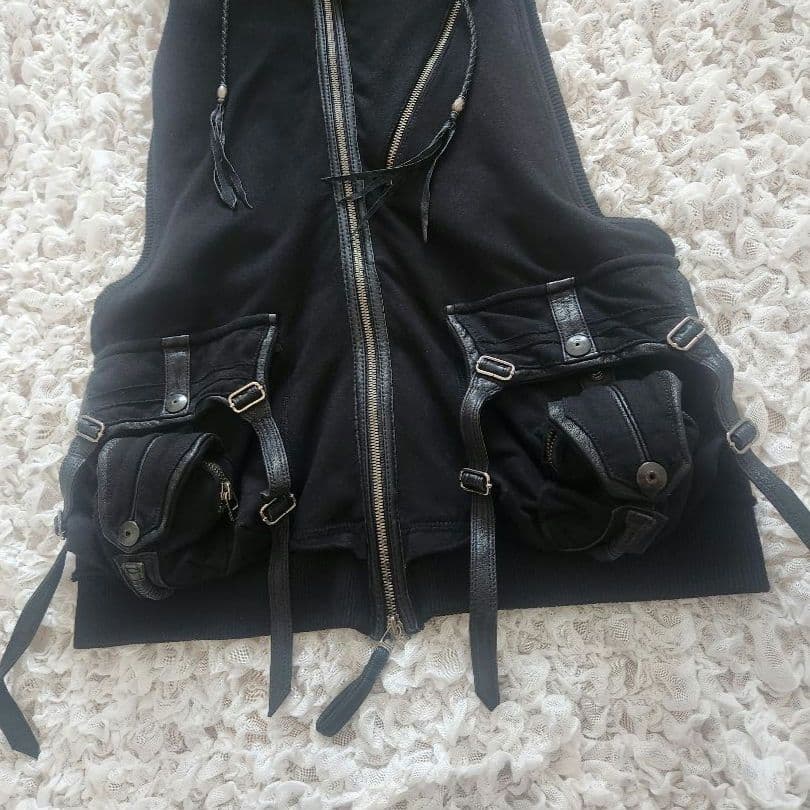 kmrii ケムリノースリーブ パーカー ベスト 平成 Y2K