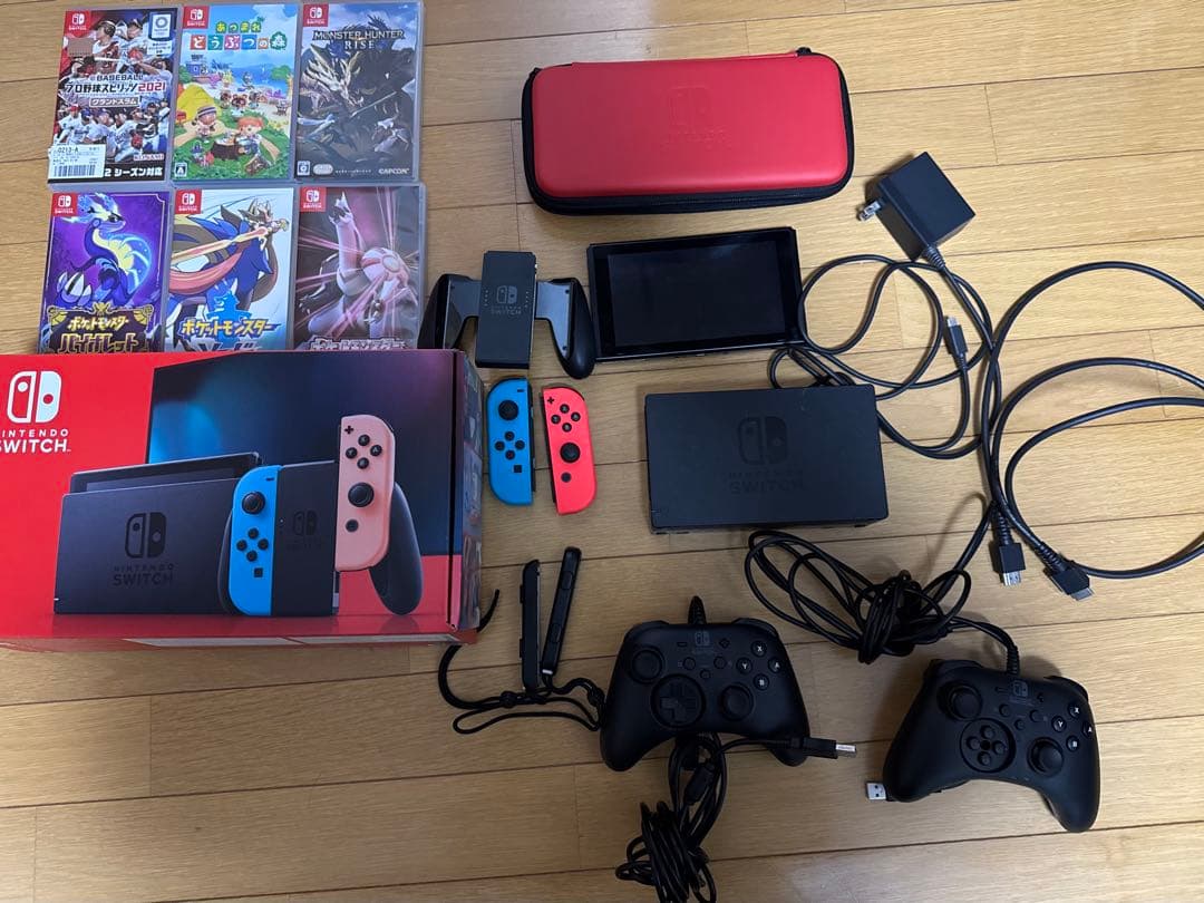 Nintendo Switch 本体 ネオンブルー・ネオンレッド ソフト6本