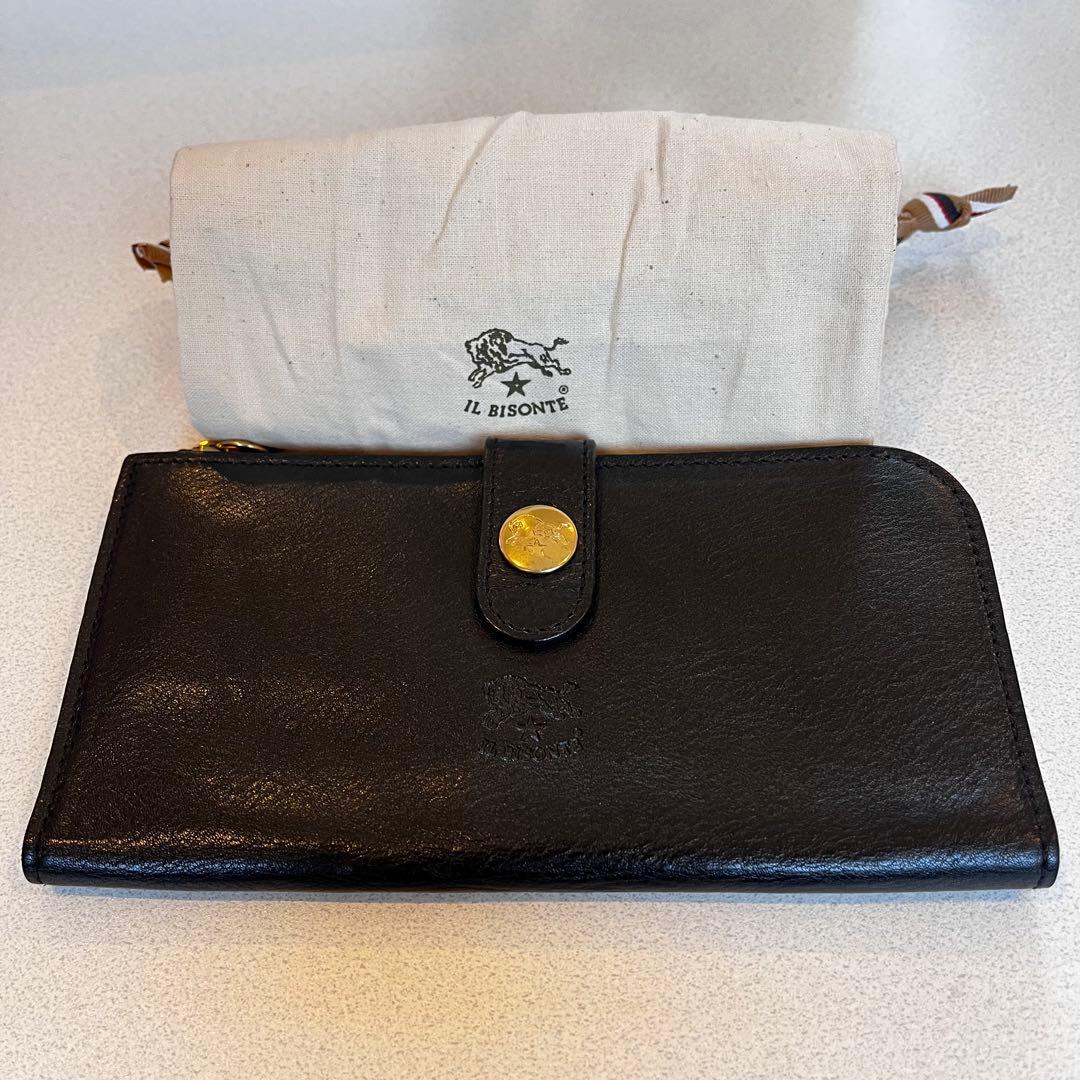 美品 IL BISONTE イルビゾンテ 長財布 ブラック