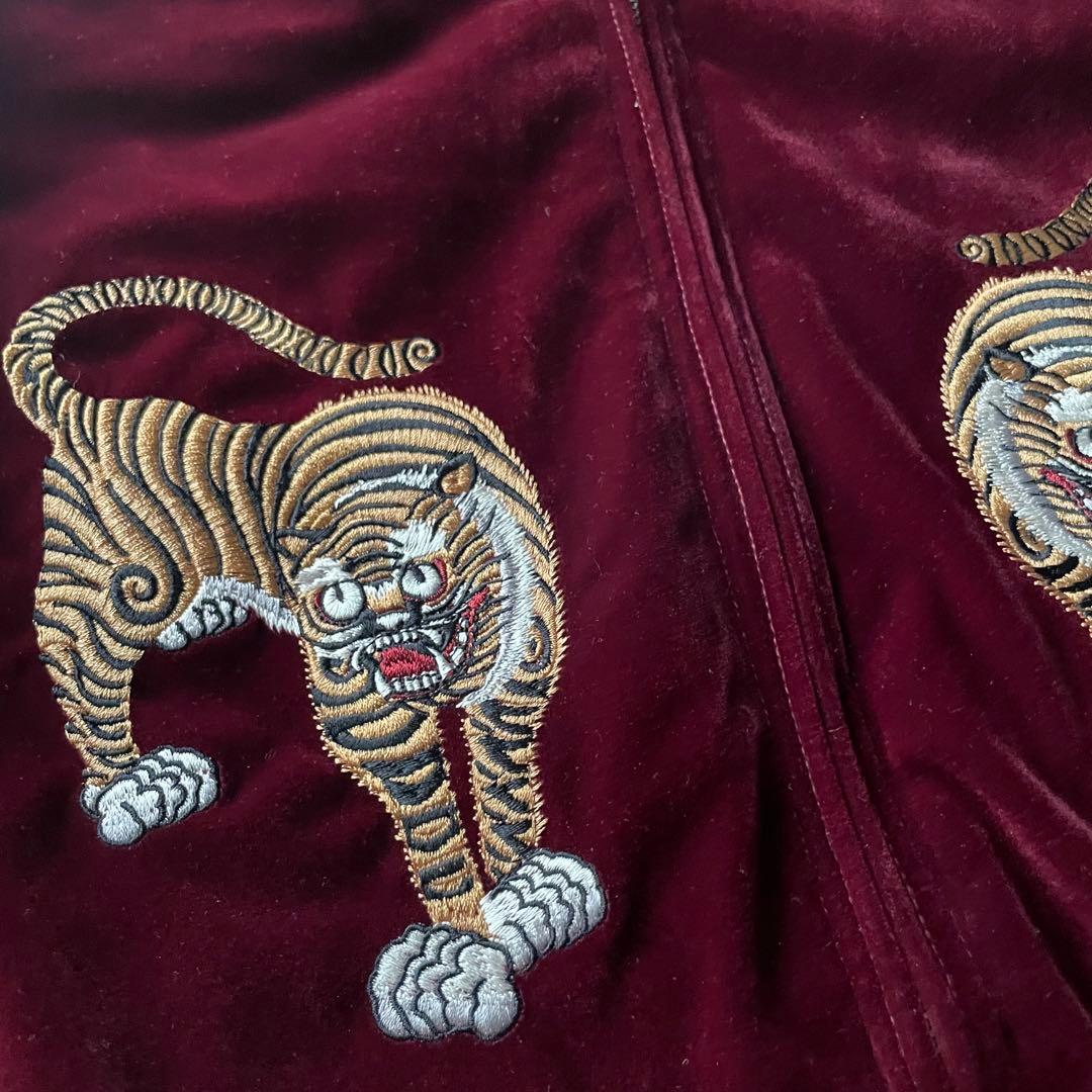 未使用品 ドレスヒッピー 別珍 タイガー刺繍 スカジャン size M