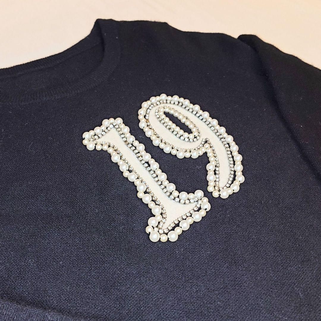 グレースコンチネンタル　ナンバーモチーフ　ウール100%ニット