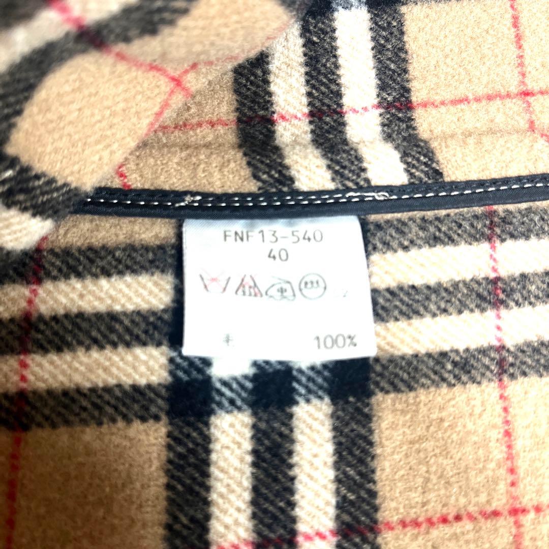 美品☆バーバリーブルーレーベルダッフルコートメガチェック大きいサイズキャメル