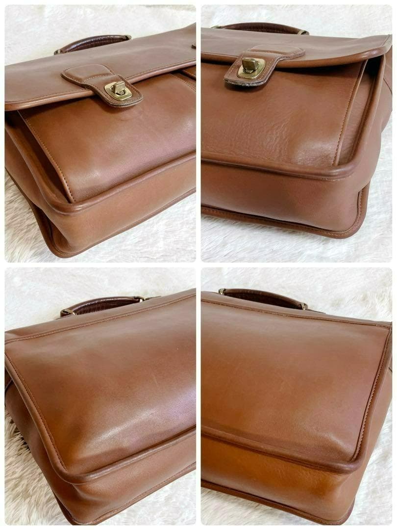 COACH レザー ビジネスバッグ ブラウン 5275 ダブル ターンロック