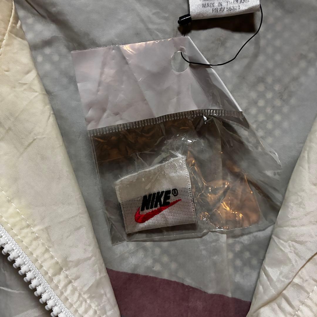 90s NIKEナイロンジャケットハーフジップ刺繍ロゴメッシュバックロゴドローコ