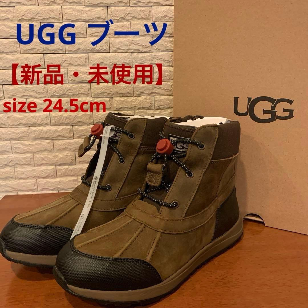 【新品・未使用】UGG ブーツ　ウォータープルーフ　ブラウン　サイズ24.5cm