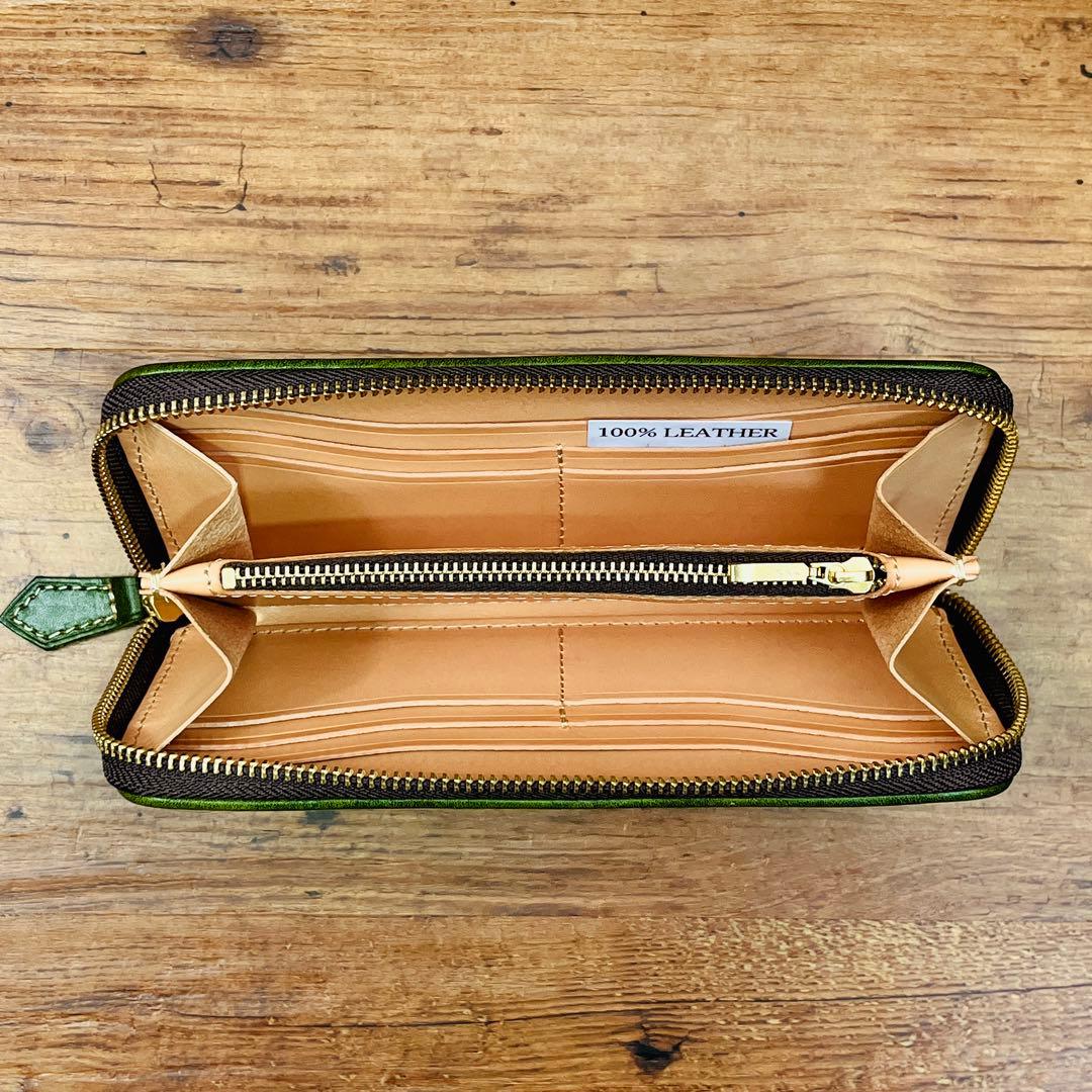 サドルレザー ラウンドファスナー メンズ財布 長財布 本革 ハンドメイド YKK