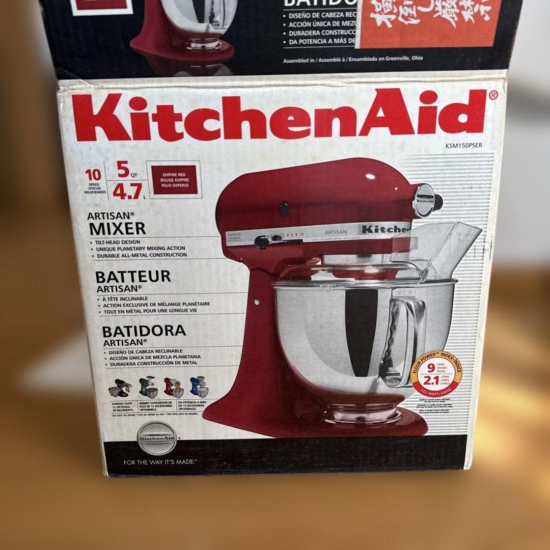 【新品未使用】KitchenAid Artisan スタンドミキサー レッド