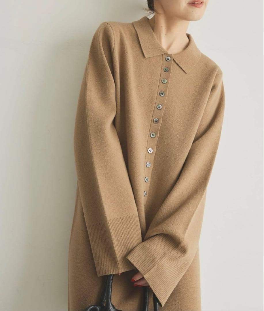 Spick&Span ポロシャツチュニックニットワンピ