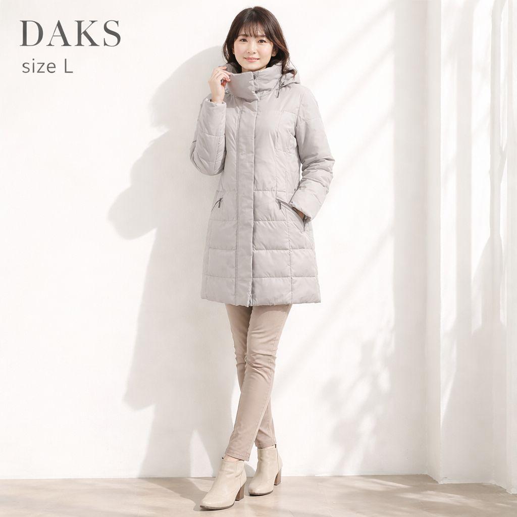 ダックス DAKS フード付き　ダウンコート 40 L グレー 撥水 日本製