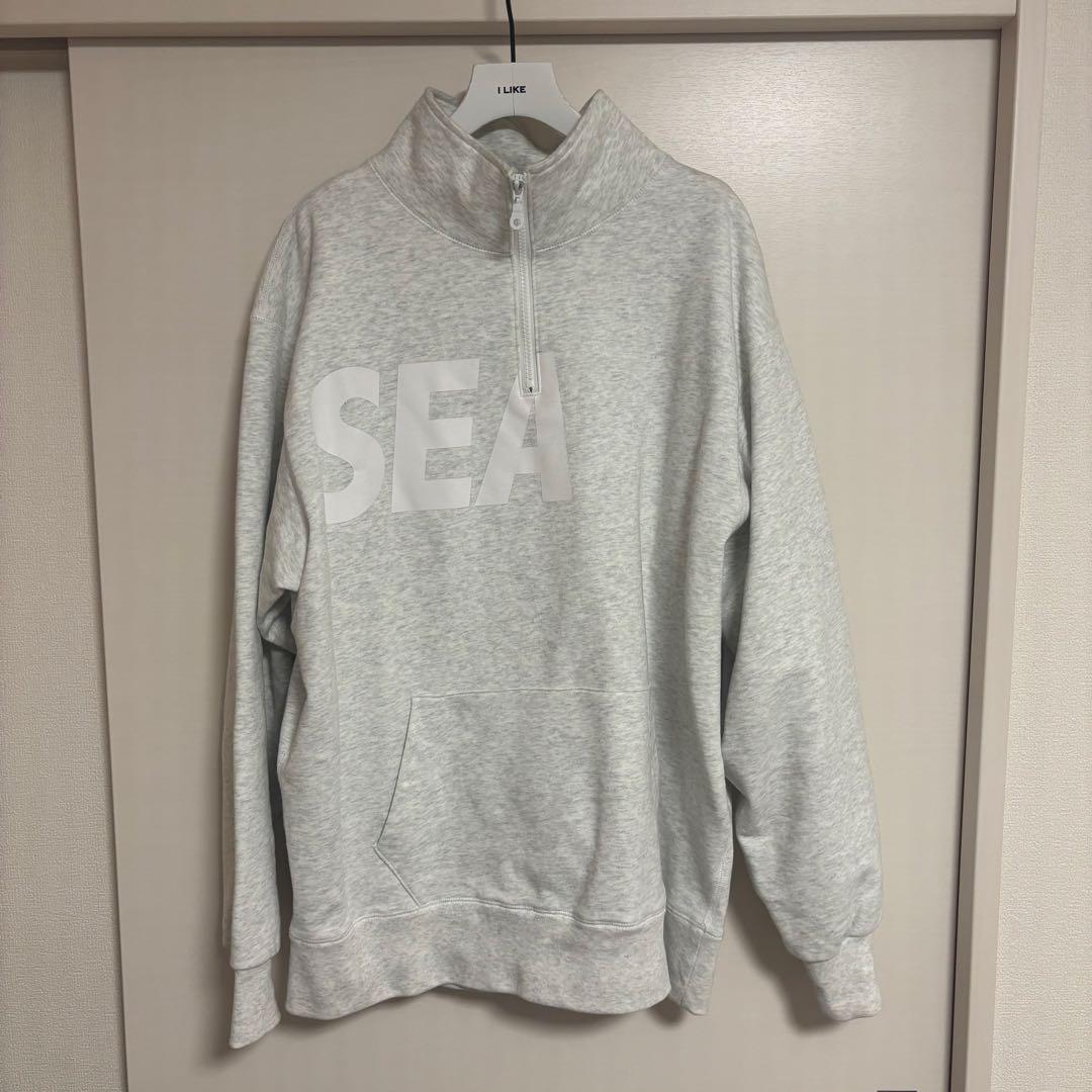 WIND AND SEA ハーフジップ　スウェット グレー　L