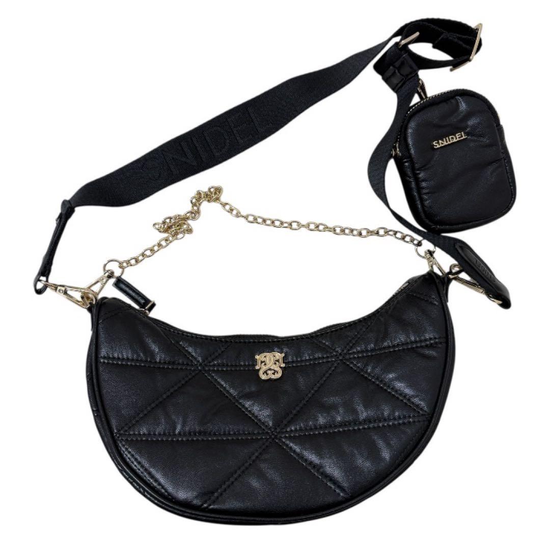 SNIDEL マルチウェイムーンバック　合皮ブラック
