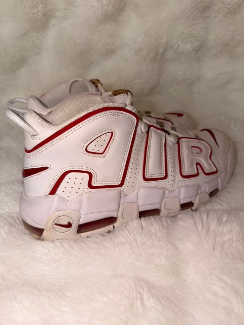 ま*ん様 NIKE エアモアアップテンポ 白赤 26cm カスタム 美品