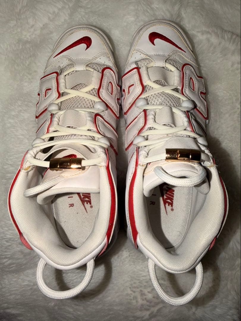 ま*ん様 NIKE エアモアアップテンポ 白赤 26cm カスタム 美品