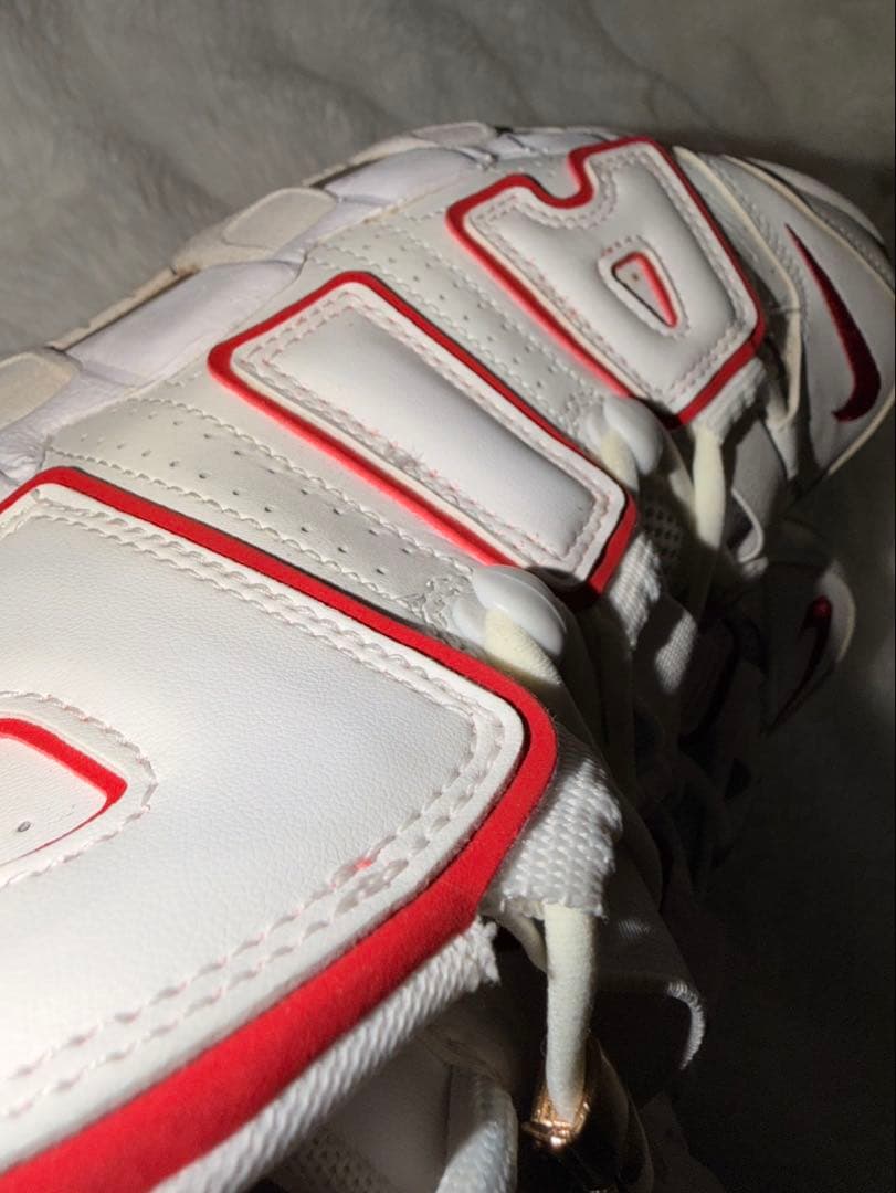 ま*ん様 NIKE エアモアアップテンポ 白赤 26cm カスタム 美品