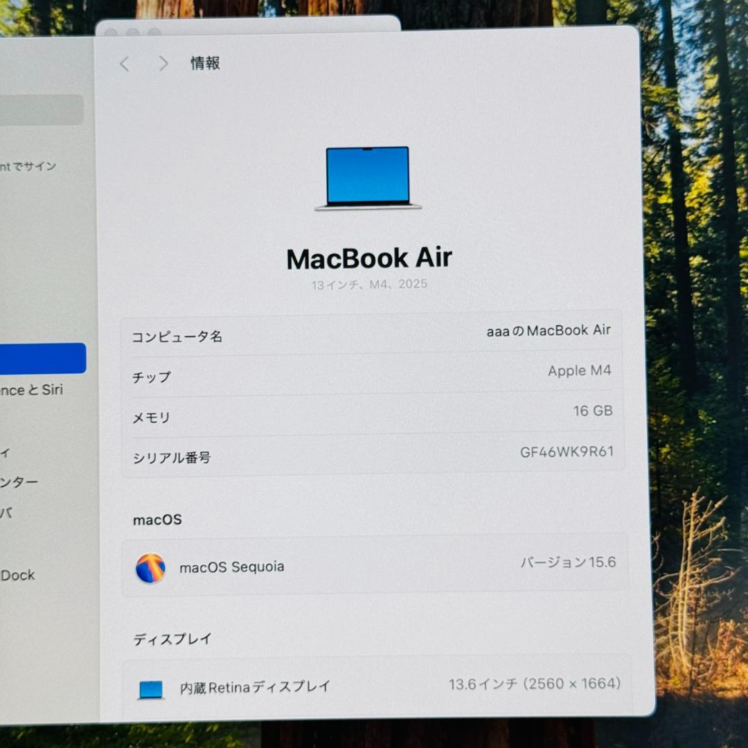 P118 未使用に近い MacBook Air M4 16GB 512GB
