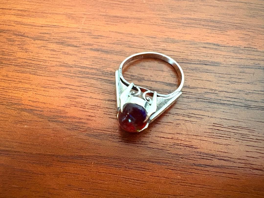 Fire Opal K14WG ファイアオパールVintageビンテージリング