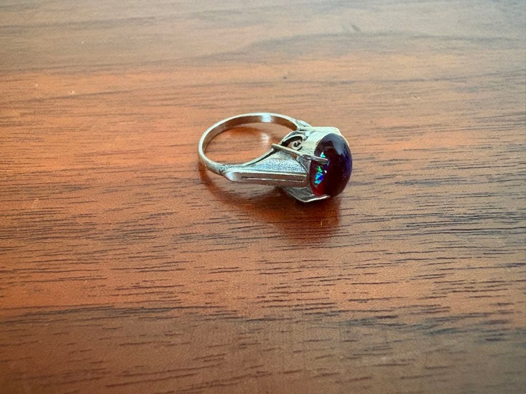 Fire Opal K14WG ファイアオパールVintageビンテージリング