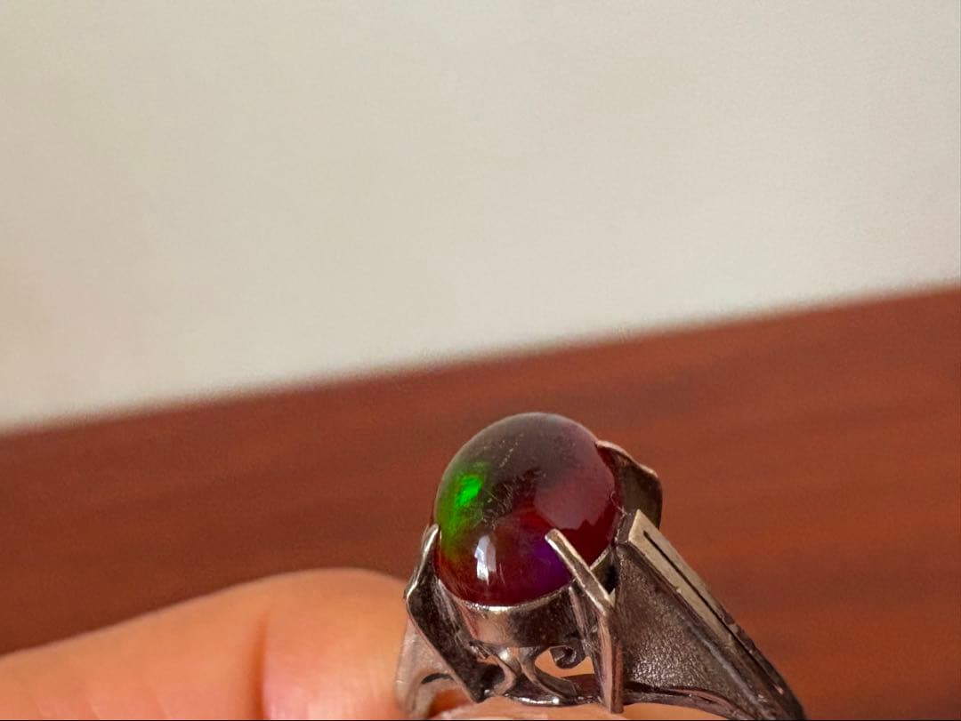 Fire Opal K14WG ファイアオパールVintageビンテージリング